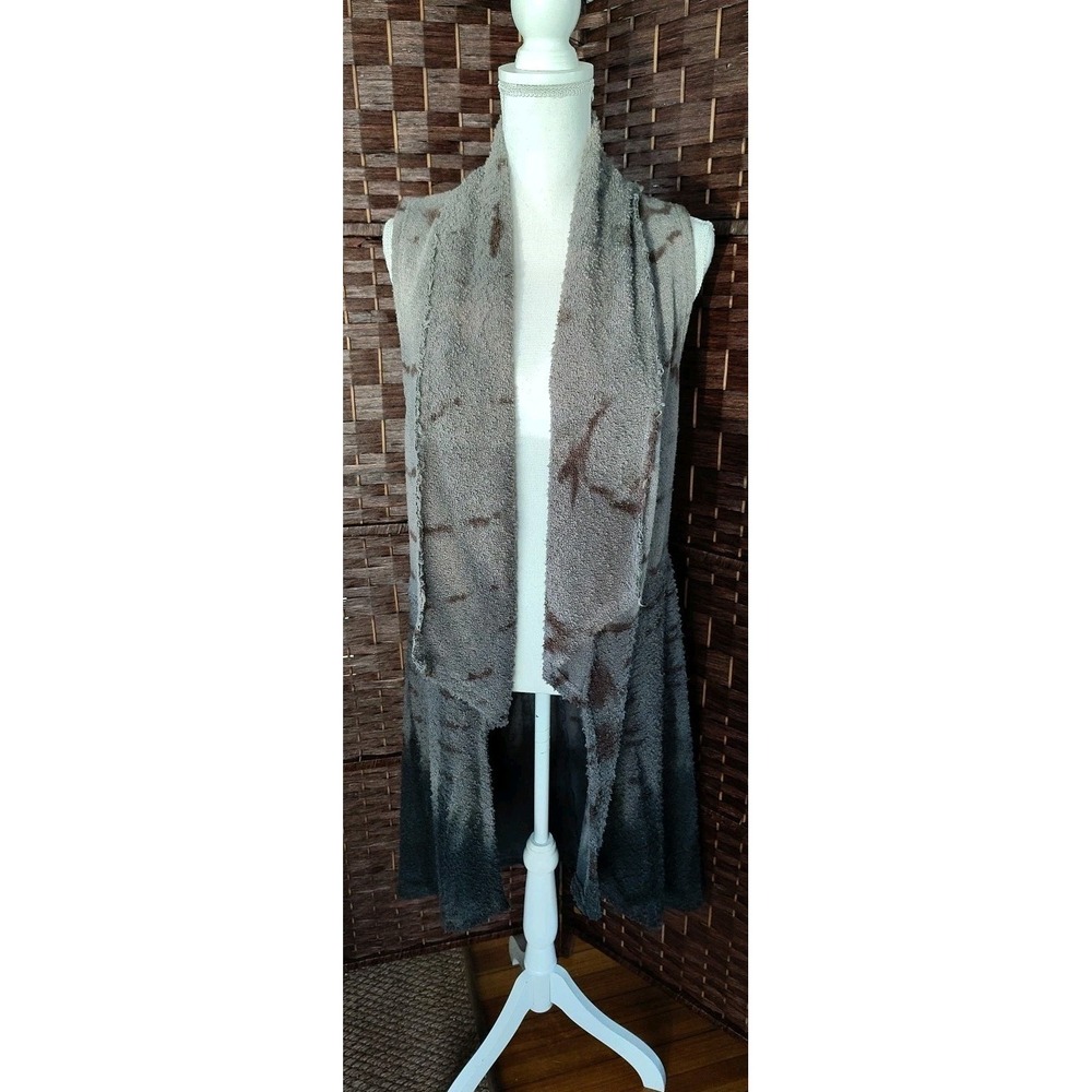 Art of Cloth Vest Size Small Art To Wear Boucle Knit Lagenlook Cardigan Tie Dye